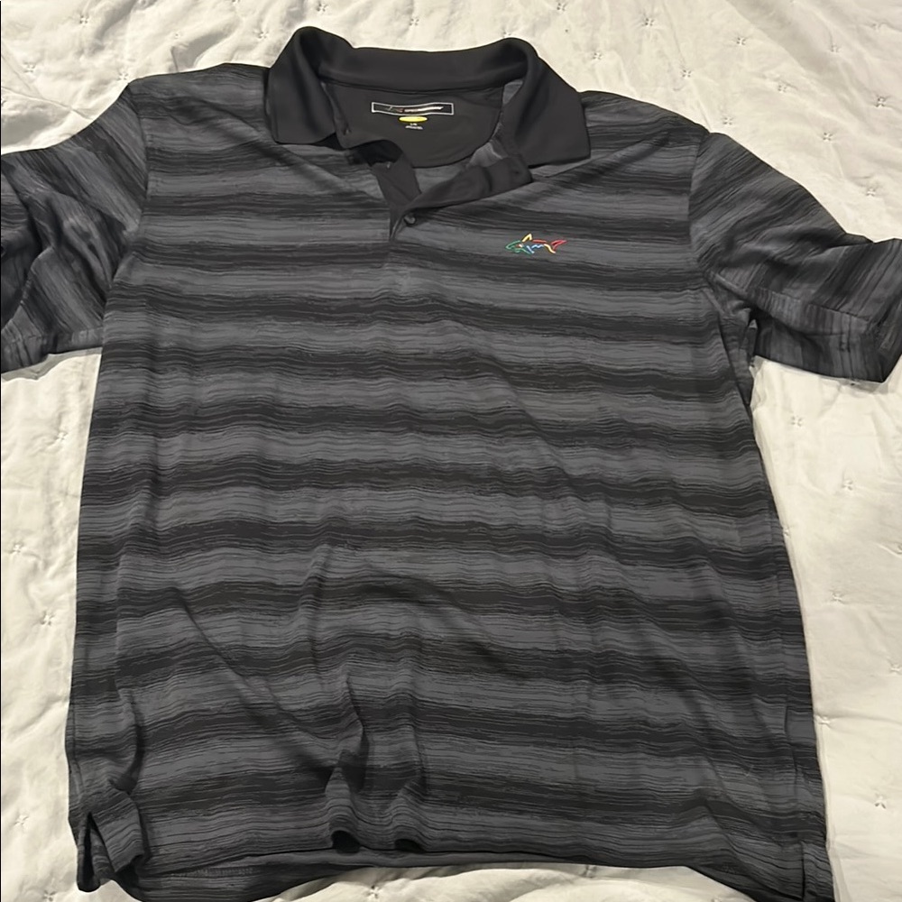 Striped Polo Shirt - Gray